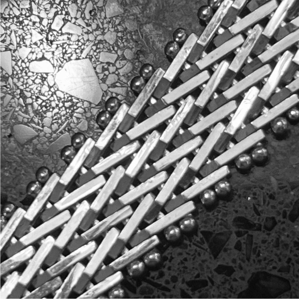 sterling Silver diamond cut Riccio link s
statement bracelet estate vintage QVC